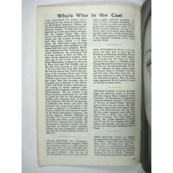 Hadrian VII Playbill September 1969 Alec McCowen Neil Fitzgerald Truman Gaige - Picture 6 of 7